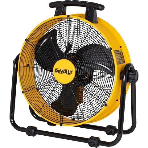 DEWALT 20 Inch Floor Fan, 180° Adjustable Tilting Drum Fan DXF2042 | 5000CFM 3-Spee...