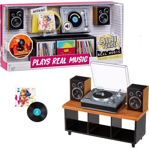 MGA's Miniverse Real Music Record Player Mini Collectibles, Mini Playable Record Player, Collectors, Gift, Beethoven