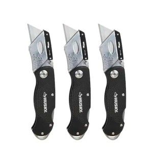 NEW!! HUSKY Folding Lock-Back Utility Knife (3-Pack)