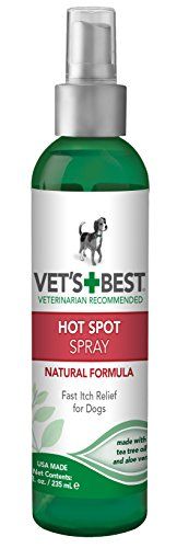 Vet's Best Dog Hot Spot Itch Relief Spray |  Relieves Dog Dry Skin, Rash, Scratching, Licking, Itchy Skin, and Hot Spots | No-Sting and Alcohol Free | 8 Ounces