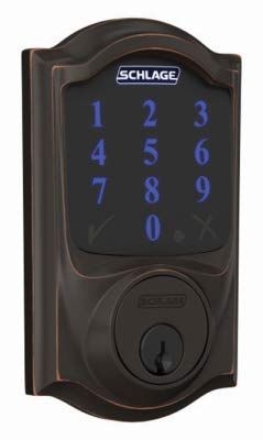 Schlage BE469ZPVCAM716 Aged Bronze Connect Camelot Touchscreen with Built-in Alarm & Z-Wave