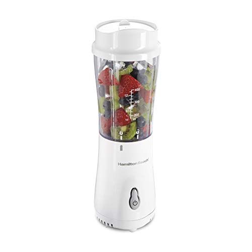 Hamilton Beach Personal Smoothie Blender with 14 oz Travel Cup and Lid, White 51101V