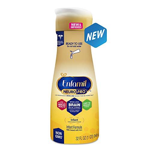 Enfamil NeuroPro Baby Formula, MFGM* 5-Year Benefit, Expert-Recommended Brain-Building Omega-3 DHA, Exclusive Immune Supporting HuMO6 Blend, Ready-to-Feed Infant Formula, Liquid, 32 Fl Oz