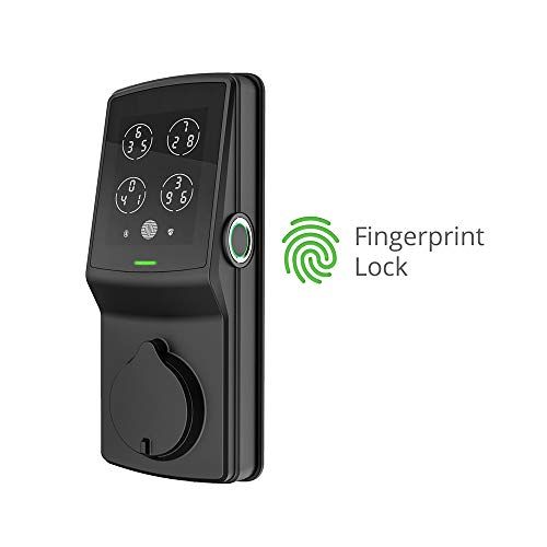 Lockly Bluetooth Keyless Entry Smart Door Lock (PGD 728F) Patented Keypad/Alarm System | Advanced 3D Fingerprint Reader | iOS and Android (Matte Black)