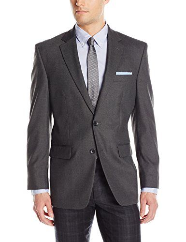 Haggar Men's J.m Premium Performance Stretch Stria 2-Button Suit Separate Coat, Dark Heather Grey, 40R