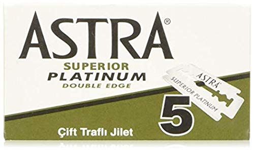 Astra Platinum Double Edge Safety Razor Blades ,100 Blades (20 x 5)