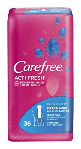 Carefree Body Shape Pantiliners, Extra Long To Go Unscented, 36 ct