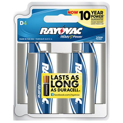 Rayovac 813-4F Alkaline Reclosable D Batteries