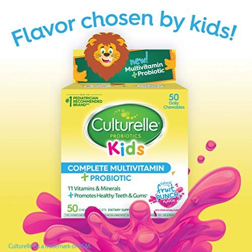 Culturelle Kids Complete Multivitamin Plus Probiotic Chewable | Daily Dietary Supplement for Kids | Digestive & Immune Support*| Contains LGG, The proven probiotic⌘| 50Count