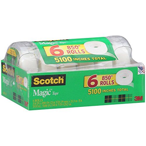 5,100 Inches Mega Pack, Scotch Magic Tape (3/4 x 850 Inches, 6-pack), Includes Dispenser with Each Roll