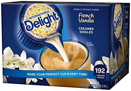 International Delight, French Vanilla, Single-Serve Coffee Creamers, 192 Count, Shelf Stable Non-Dairy Flavored Coffee Creamer, Great for Home Use, Offices, Parties or Group Events