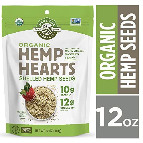 Manitoba Harvest Organic Hemp Hearts Raw Shelled Hemp Seeds, 12oz; with 10g Protein & Omegas per Serving, Non-GMO, Gluten Free