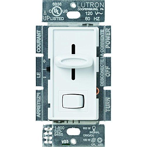Lutron Skylark C.L Dimmer for dimmable LED, Halogen and Incandescent Bulbs, Single-Pole or 3-Way, SCL-153P-WH, White