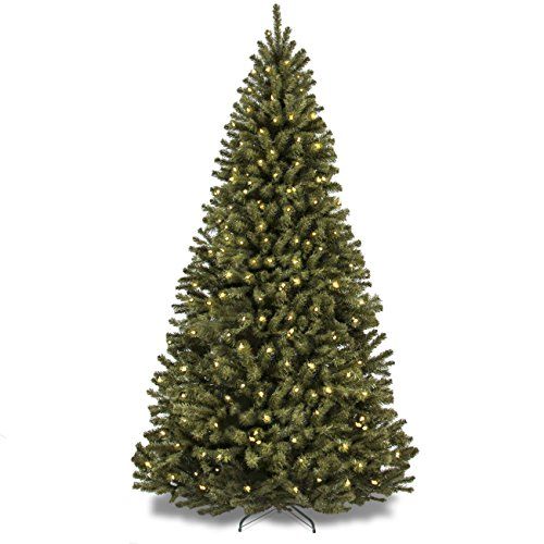 Best Choice Products 9ft Pre-Lit Spruce Hinged Artificial Christmas Tree w/ 900 UL-Certified LED Lights, Foldable Stand - Green