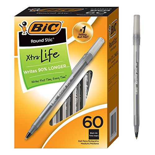BIC Round Stic Xtra Life Pen, 60-Count - Image 1