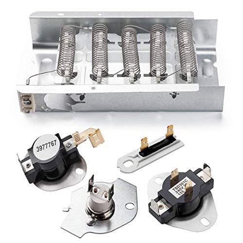 279838 Dryer Heating Element for Whirlpool Kenmore Dryer Heating Element Parts 3392519 3977393 Thermal Fuse & 3387134 3977767 Dryer Thermostat 279838 Replaces (8565582,AP309425)