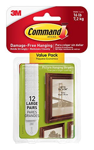 Command Photo Hangers, White, Easy On, Easy Off, Hangs up to 6 frames, Gallery Wall Pack