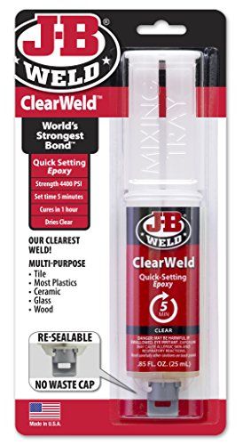 J-B Weld 50112 ClearWeld Quick-Setting Epoxy Syringe - Clear - 25 ml
