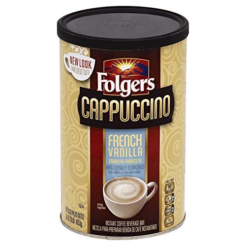 Folgers Cappuccino French Vanilla Beverage Mix, 16 Ounce, 6 Count
