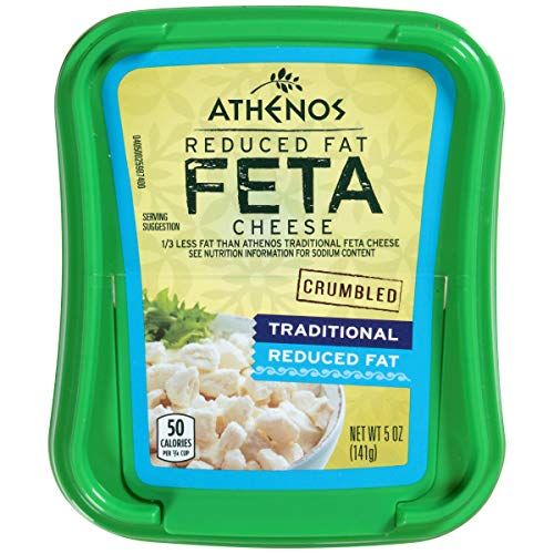 Athenos Crumbled Reduced Fat Traditional Feta Cheese, 5 oz Tub