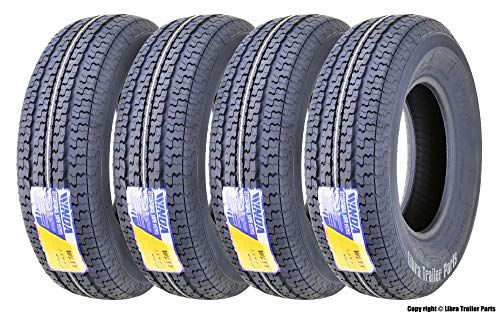 Free Country Grand Ride Set 4 Trailer Tires ST225/75R15 10 Ply Load Range E Steel Belted Radial w/Featured Scuff Guard