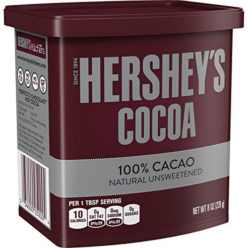 HERSHEY'S Natural Unsweetened 100% Hot Cocoa, Baking, 8 Ounce Can (Pack of 6)