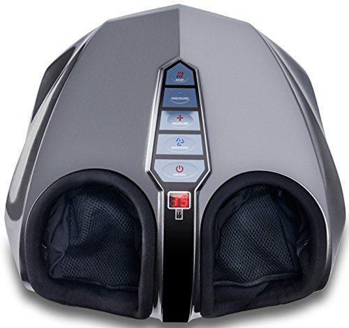 Miko Shiatsu Foot Massager With Deep-Kneading, Multi-Level Settings, And Switchable Heat Charcoal Grey