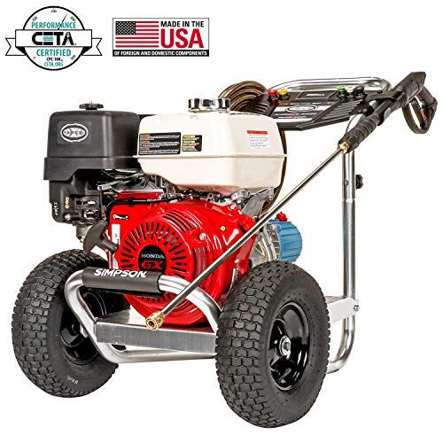SIMPSON Cleaning ALH4240 Aluminum Gas Pressure Washer Powered by Honda GX390, 4200 PSI @ 4.0 GPM, Red