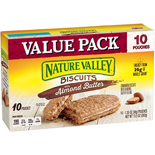 Nature Valley Breakfast Biscuits, Breakfast Sandwich, Almond Butter Filling, 10 Pack