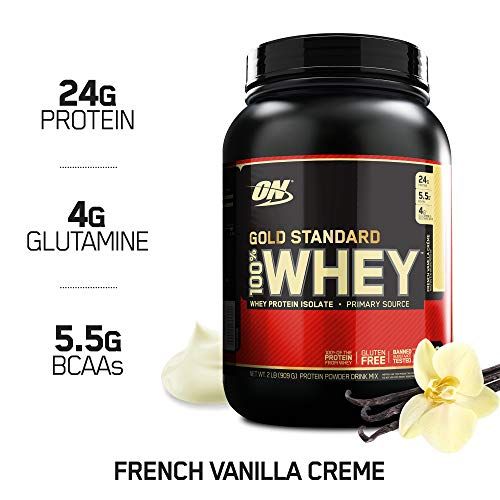 Optimum Nutrition Gold Standard 100% Whey Protein Powder, French Vanilla Creme, 2 Pound (Packaging May Vary)