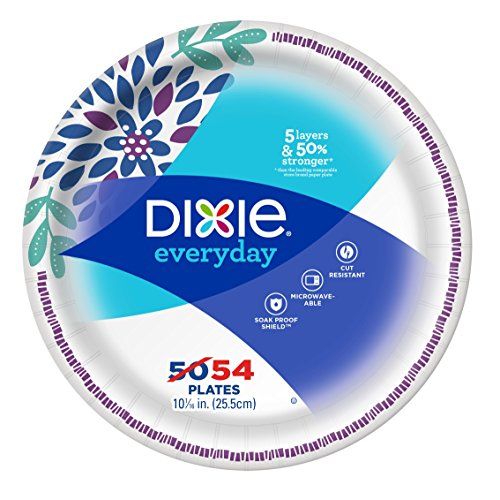Dixie Everyday Paper Plates, Dinner Plates, 10 1/16 Inch, 54 Count