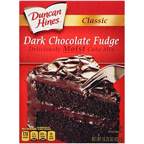 Duncan Hines Classic Cake Mix, Dark Chocolate Fudge, 15.25 oz