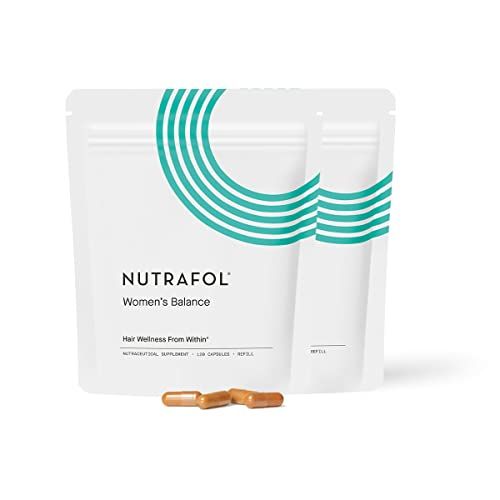 Nutrafol Women’s Balance Menopause Supplement, Clinically Proven Hair Growth Supplement for Visibly Thicker Hair and Scalp Coverage Through Menopause (2 Refill Pouches)