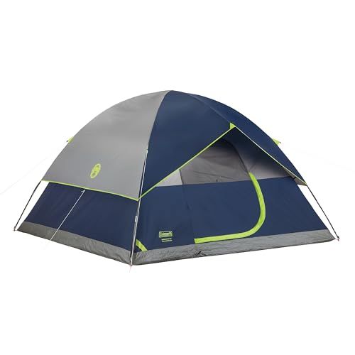 Coleman Sundome 6-Person Tent with Rainfly, Weatherproof Tent Sets Up in 10 Mins