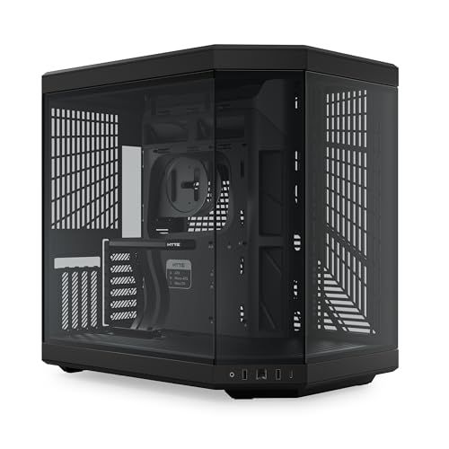 Hyte Y70 Upgraded Modern Aesthetic Dual Chamber Panoramic Tempered Glass Mid-Tower ATX Computer Gaming Case with PCIE 4.0 Riser Cable Included, Black (CS-HYTE-Y70-B)