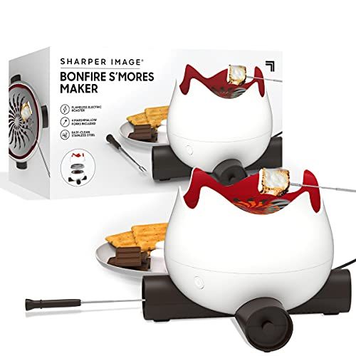 THE SHARPER IMAGE Flameless Marshmallow S’mores Maker, Includes Four Forks and Easy Cleaning Parts