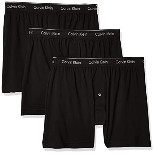 Calvin Klein Men's Cotton Classics Multi-Pack Knit Boxers, New Black, Large