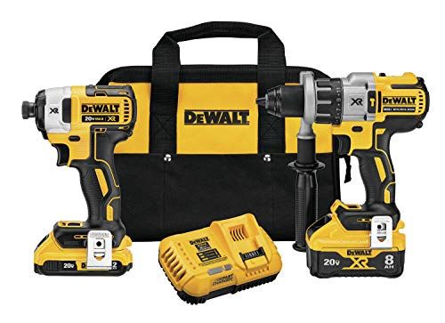 DEWALT 20V MAX XR Cordless Drill Combo Kit, Hammer Drill & Impact Driver with Battery and Charger Included, Power Detect Technology (DCK299D1W1)