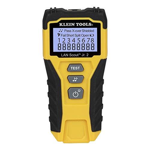 Cable Tester, LAN Scout Jr. 2 Ethernet Cable Tester for CAT 5e, CAT 6/6A Cables with RJ45 Connections Klein Tools VDV526-200