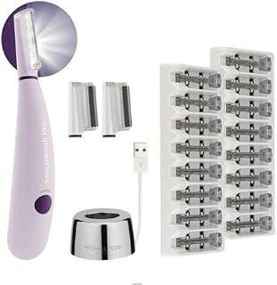 MICHAEL TODD Beauty - Sonicsmooth Pro+ Dermaplaning System - with LED Light - 2 in 1 Women's Face Exoliation & Peach Fuzz Hair Remover - 16 Safety Tips & 2 Microdermabrasion Tips