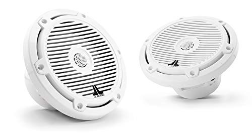 JL AUDIO M3-650X-C-Gw: 6.5-inch (165 mm) Marine Coaxial Speakers, Gloss White Classic Grilles