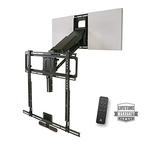 MantelMount MM815 Motorized Remote Control Pull Down TV Mount with Swivel | Above Fireplace TV Mount for TVs 45"-90" Up to 115 lbs | with RF Remote Control and Favorite Memory Positions