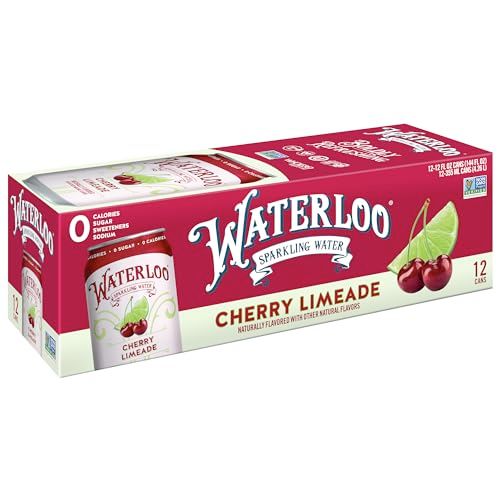 Waterloo Sparkling Water, Cherry Limeade Naturally Flavored, 12 Fl Oz Cans (Pack of 12) – Zero Calories and Zero Sugar or Sweeteners of Any Kind