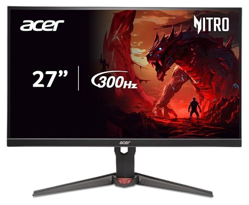 Acer Nitro 27" WQHD 2560x1440 IPS PC Gaming Monitor | AMD FreeSync Premium | 300Hz | Up to 0.5ms | 99% sRGB | DisplayHDR 400 | ErgoStand | VESA Mounting | 1 x DP 1.4 & 2 x HDMI 2.1 | XV272U F3bmiiprx