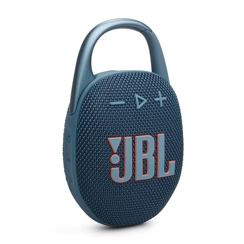 JBL Clip 5 - Ultra-Portable, Waterproof & Dustproof Bluetooth Speaker, Big Pro Sound with Punchy bass, Integrated Carabiner, Up to 12 Hours of Play, Made in Part with Recycled Materials (Blue)