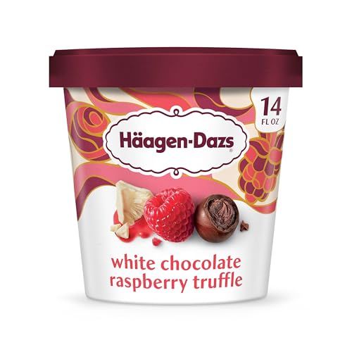 Haagen-Dazs Ice Cream, White Chocolate Raspberry Truffle, 14 Fl Oz (Frozen)