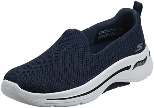 Skechers Women's GO Walk Arch FIT-Grateful Sneaker, Navy/White, 8
