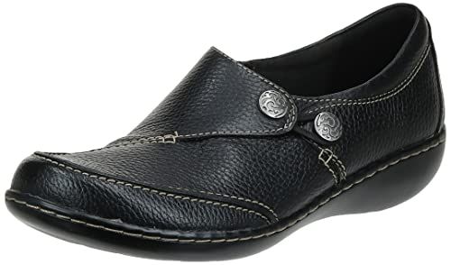 Clarks womens Ashland Lane Q Slip On Loafer, Black, 8.5 X-Wide US