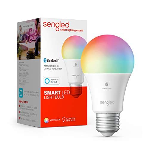 Sengled Alexa Light Bulb, Bluetooth Mesh Color Changing Light Bulb, Smart Bulbs That Work with Alexa Only, Multicolor Smart Light Bulbs RGB, Dimmable LED Bulb E26 A19, 60W Equivalent 800LM, 1 Pack