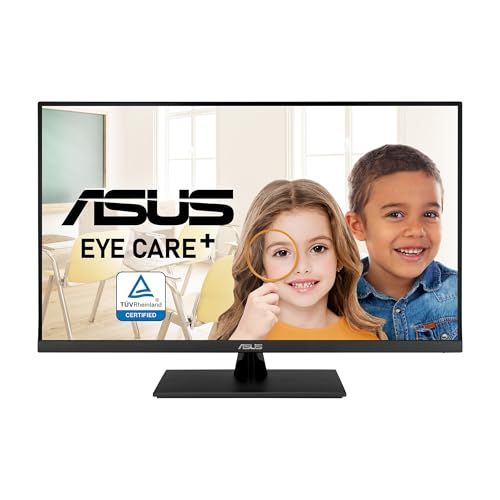 ASUS 31.5” 4K HDR Eye Care Monitor (VP327Q) – UHD (3840 x 2160), 99% sRGB, HDR-10, Adaptive-Sync, Speakers, DisplayPort, HDMI, Flicker Free, Blue Light Filter, VESA Mountable,Black